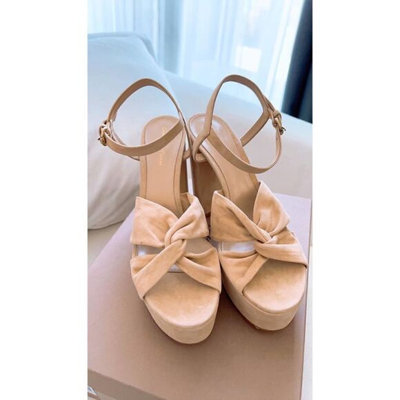 GIANVITO ROSSI 110 twisted suede platform sandals 42 - Picture 5 of 13